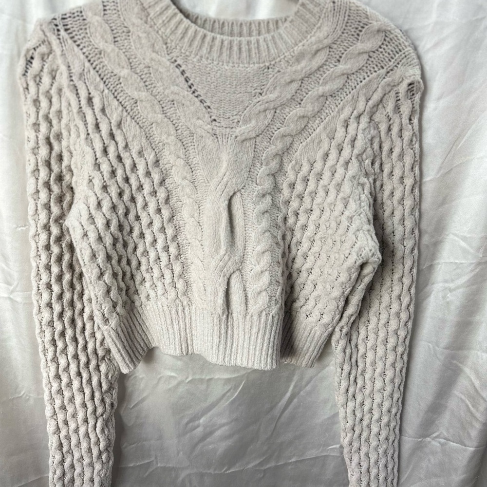 Cable Knit Cream Sweater